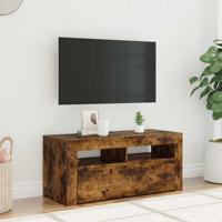 Tv-meubel met LED-verlichting 90x35x40 cm gerookt eikenkleurig