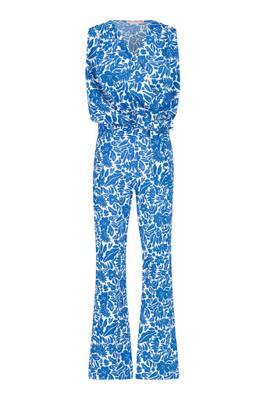 Estella flower jumpsuit - cobalt/offwhite - 07160