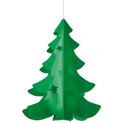 Hangdecoratie kerstboom - groen - 35 cm - brandvertragend papier - kerstversiering Hangdecoratie kerstboom - groen - 35 cm - brandvertragend papier - kerstversiering