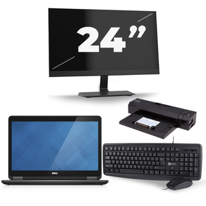 Dell Latitude E7440 - Intel Core i7-4e Generatie - 14 inch - 8GB RAM - 256GB SSD - Windows 11 + 1x 24 inch Monitor