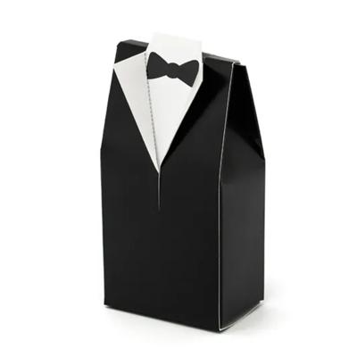 PartyDeco cadeaudoosjes - Bruiloft - 10x - zwart/wit - 7 x 9 cm