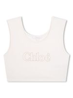 Chloé Kids débardeur à logo brodé - Blanc