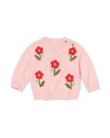 HEMA Babytrui fijngebreid bloemen lichtroze (lichtroze)