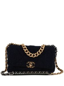 CHANEL Pre-Owned sac porté épaule en tweed à logo CC (2021) - Bleu