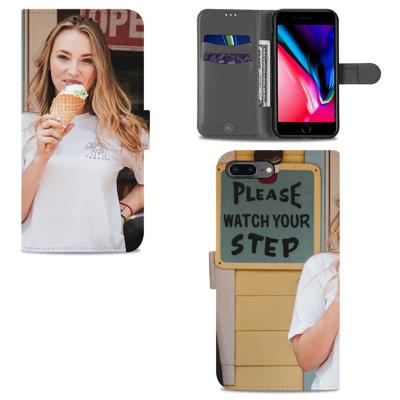 Apple iPhone 7 Plus | 8 Plus | Bookcase | Hoesje maken | met Foto's | Eigen telefoonhoesje ontwerpen | Op maat gemaakt