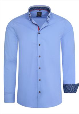 RustyNeal - Herenoverhemd - Blauw - Harde Kraag - Katoen