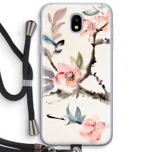 Japanse bloemen: Samsung Galaxy J5 (2017) Transparant Hoesje met koord