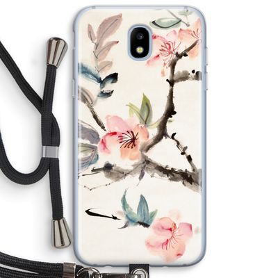 Japanse bloemen: Samsung Galaxy J5 (2017) Transparant Hoesje met koord