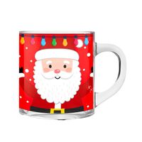 Kerst mok/beker van glas 300 ml met kerstman 11 cm