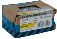 Proftec Spaanplaatschroef Vz Pk +Snijpunt Torx TX20 (+Bit) 3.5X30 | 200 stuks - 5206.01.17201