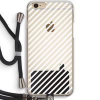 Strepen zwart-wit: iPhone 6 / 6S Transparant Hoesje met koord