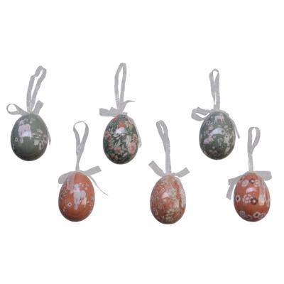 Decoris Paaseieren - 6x stuks - foam - paasversiering - 6 cm - paasei