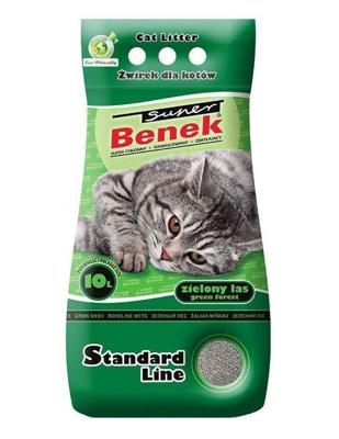 SUPER BENEK STANDARD Kattenbakvulling Bentoniet grit Groen bos 10 l