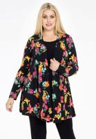 Yoek Cardigan BLOOMY | Zwart | Maat 42/44