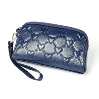 2025 multifunctionele Litchi textuur vrouwen grote capaciteit hand portemonnee shell tas met kaartsleuven (Sapphire Blue)