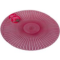 Set van 2x stuks ronde kunststof dinner placemats rood met diameter 40 cm