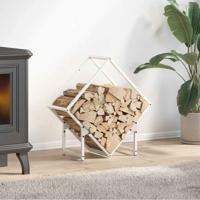 VidaXL Brandhoutrek 60x25x60 cm koudgewalst staal wit