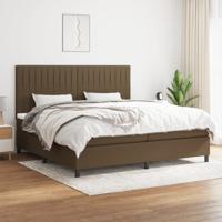 Boxspring met matras stof donkerbruin 200x200 cm