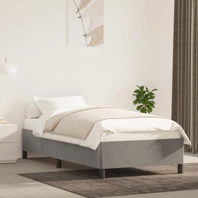 Bedframe zonder matras 90x190 cm fluweel lichtgrijs