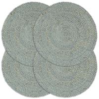 VidaXL Placemats 4 st rond 38 cm jute olijfgroen VidaXL Placemats 4 st rond 38 cm jute olijfgroen
