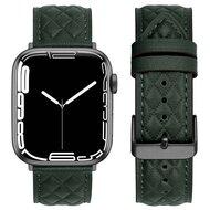 Leren bandje met diamant patroon - Donkergroen - Geschikt voor Apple Watch 44mm / 45mm / 46mm / 49mm Leren bandje met diamant patroon - Donkergroen - Geschikt voor Apple Watch 44mm / 45mm / 46mm / 49mm