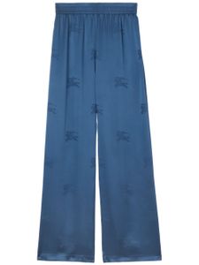 Burberry pantalon ample à logo en jacquard - Bleu