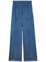 Burberry pantalon ample à logo en jacquard - Bleu