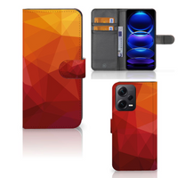 Book Case voor Xiaomi Poco X5 Pro | Note 12 Pro 5G Polygon Red