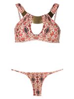 Amir Slama haut de bikini à fleurs - Rouge - thumbnail