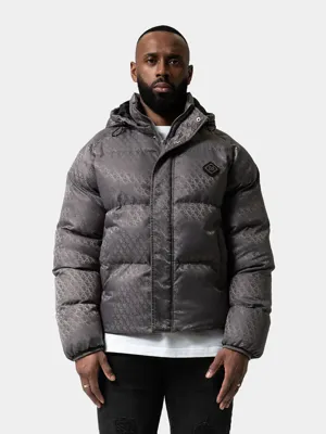 XPLCT Mono Puffer Winterjas Heren Grijs - Maat M - Kleur: Grijs | Soccerfanshop