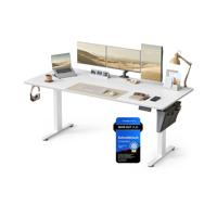Elektrisch in Hoogte Verstelbaar Bureau - Stijlvol, Stil & Ergonomisch, Wolk Wit / 80T x 180B x (72-120)H cm