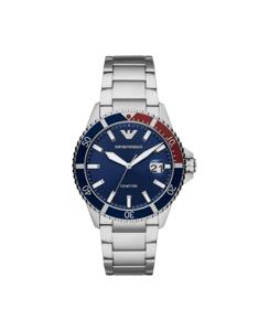Emporio Armani roestvrij stalen Herenhorlogemet drie wijzers - zilver AR11339