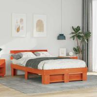 Bedframe Wasbruin 135 x 190 cm Massief grenenhout