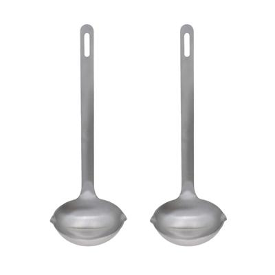Gerimport Soep/saus opscheplepel - 2x - zilver - RVS - 27 cm - keukengerei - soeplepel