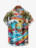 Beach Party Chest Pocket Short Sleeve Hawaiian Shirt