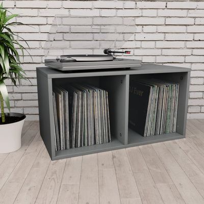 vidaXL Opbergbox voor LP's 71x34x36 cm spaanplaat grijs vidaXL Opbergbox voor LP's 71x34x36 cm spaanplaat grijs
