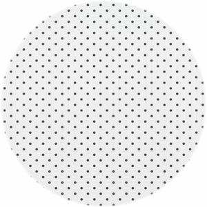 Tafelzeil/tafelkleed wit met zwarte stippen 120 cm rond   -