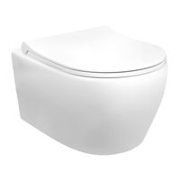 Creavit Aloni Design Ophang Wc Met Rvs Sproeier (Bidet) Wit - thumbnail