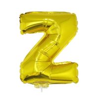Opblaasbare letter ballons goud 41 cm