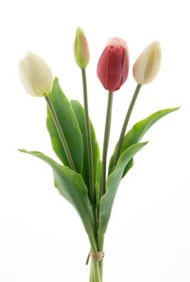 PSO Holland tulip bundle Sally pink/cream combo 36 cm kunstbloem - Nova nature