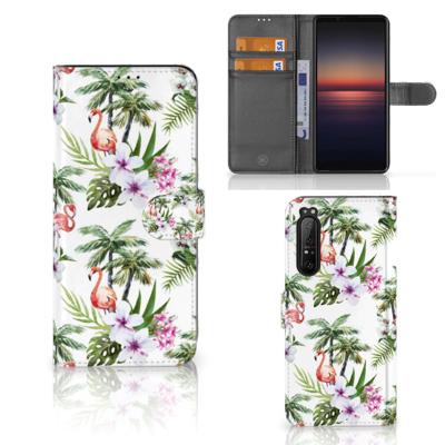 Sony Xperia 1 II | Telefoonhoesje | Met pasjeshouder | Flamingo Palms