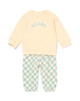 HEMA Newborn kledingset jersey blokken ecru (ecru)