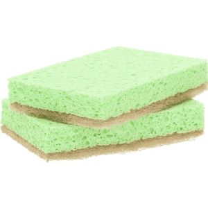 2x Eco schuursponzen/schoonmaaksponzen 10 cm