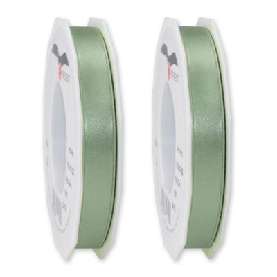 Cadeaulint/sierlint Satijn - 2x - 1.5 cm x 25 meter - Salie Groen - cadeaus inpakken - decoratie