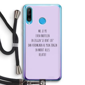 Relatief: Huawei P30 Lite Transparant Hoesje met koord