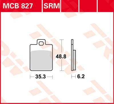 TRW Remblokken, en remschoenen voor de moto, MCB827SRM Sinter maxi scooter