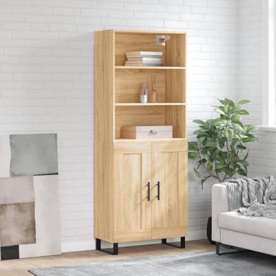 Hoge kast 69,5x34x180 cm bewerkt hout sonoma eikenkleurig