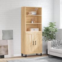 Hoge kast 69,5x34x180 cm bewerkt hout sonoma eikenkleurig