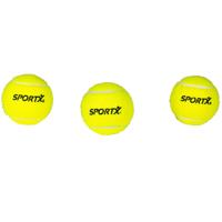 Sportx Tennisballen - 3x - geel - rubber/katoen - standaard formaat - buitenspeelgoed