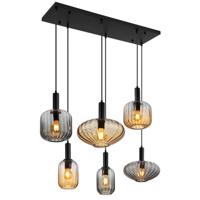 Globo HanglampValletta met gekleurd glas 6-lichts - 15719-6